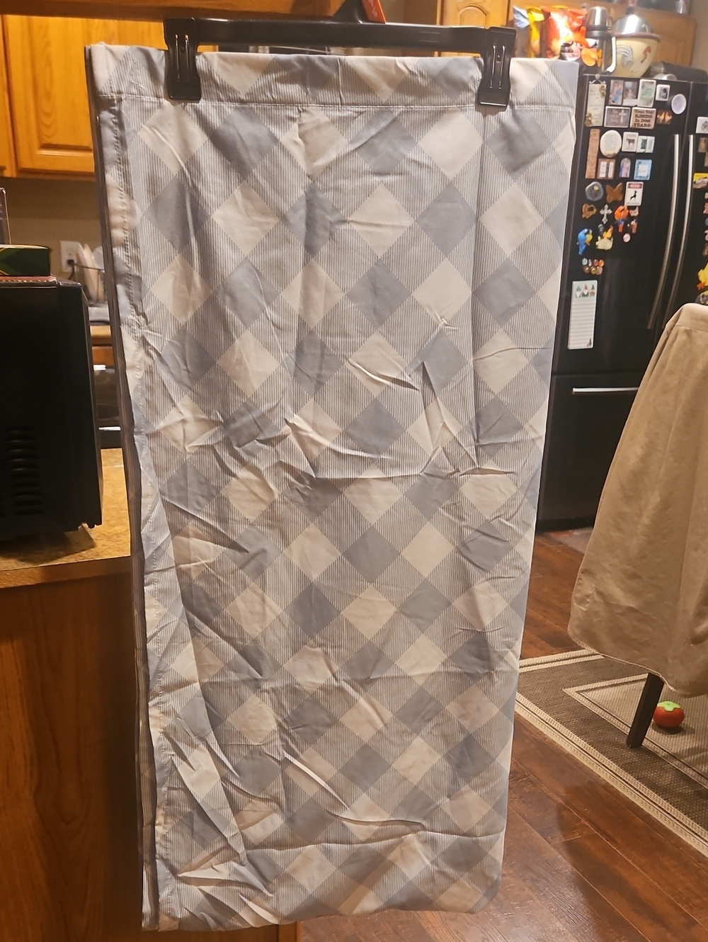 Sage Green and Cream Buffalo Check Shower Curtain